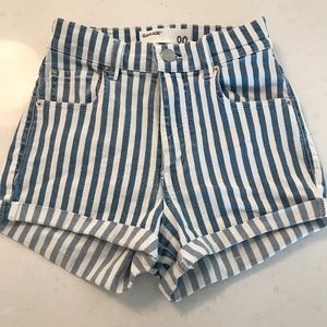 Striped High Rise Shorts